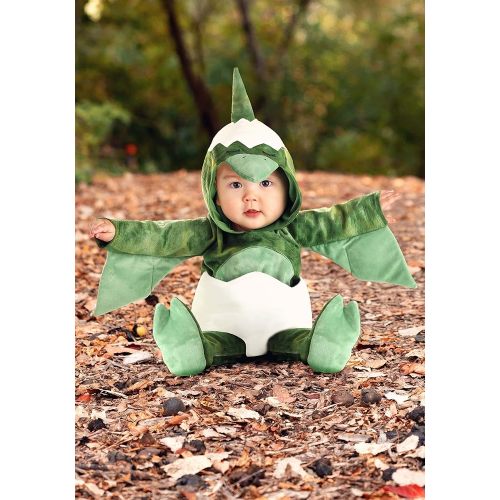 Fun Costumes Infant Hatching Pterodactyl Costume for Babies, Dino Egg Outfit w/Velour Fabric - Jurassic Dinosaurs Halloween