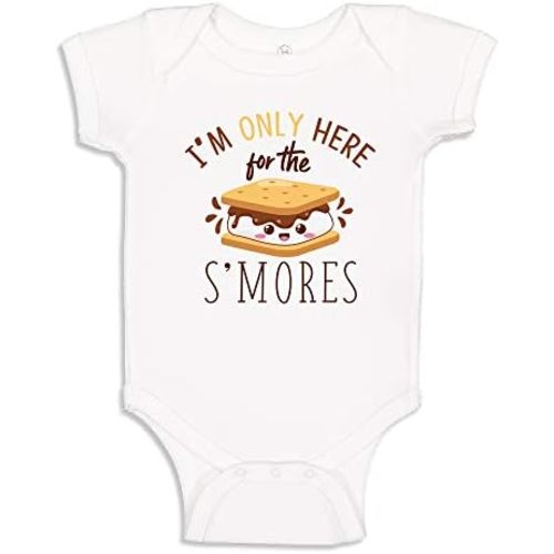 I'm Only Here for The S'Mores Funny Camping Baby Bodysuit One Piece or Toddler T-Shirt