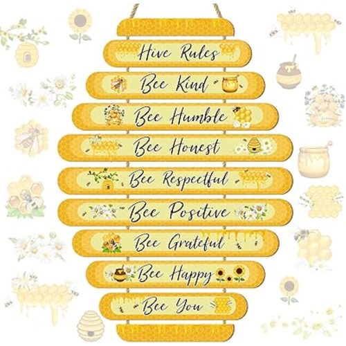 Room Decorations For Girls Boys, Kids Room Decor, Inspirational Wall Decor, Little Kids Bedroom Decor,Nursery Wall Deco (Honeycomb)