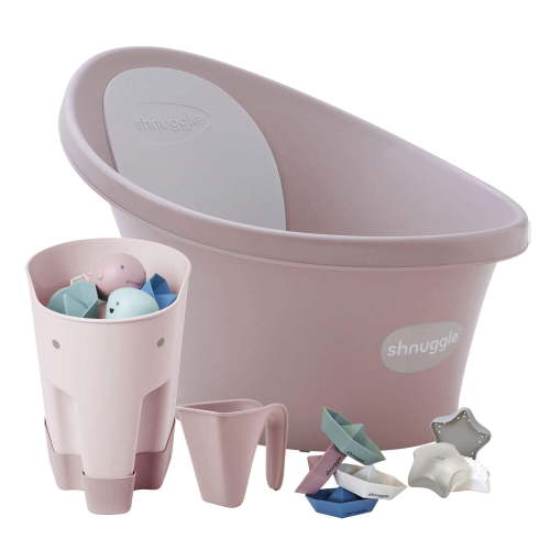 Shnuggle Newborn Bundle: Baby Bath Accessories Bundle - 5-Piece Set | Cozy Support, Easy Cleanup Sensory Fun