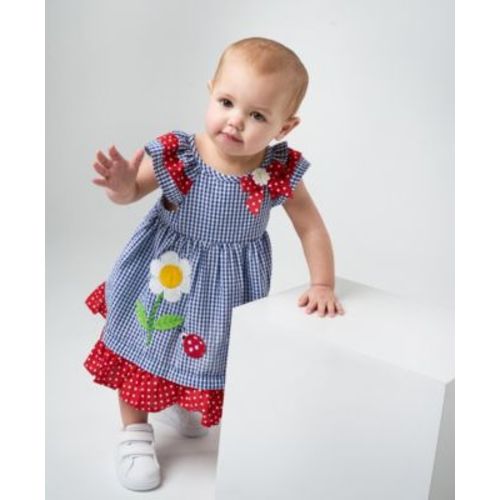 Baby Girls Lady Bug Seersucker Dress