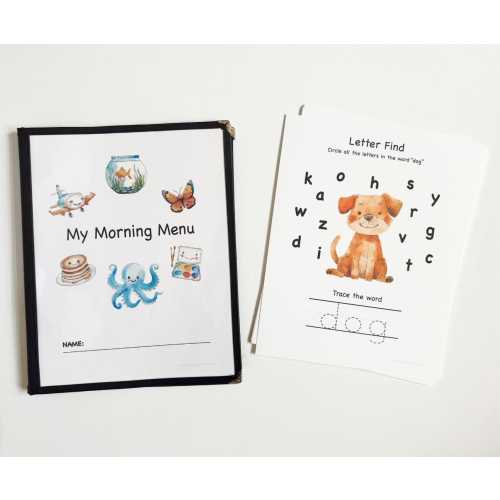 Personalized Morning Menu for Toddlers | Custom Name & Age + 21 Educational Activities | Tracing, Counting, Matching, Alphabet, and More