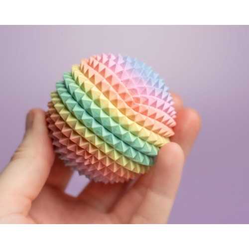 Spiked Sensory Rainbow Fidget Sphere - Palm Sized Sensory Stim Tool