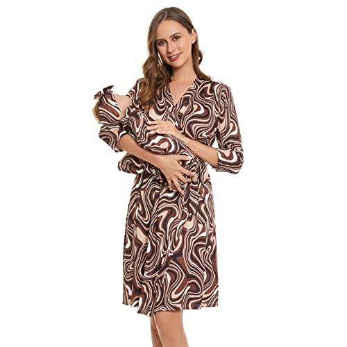Mommy Robe for Maternity and Receiving Blanket Set ,Matching Mommy Robe | mommy and me hospital outfits , matching robe and swaddle set, mommy and me robe and swaddle set