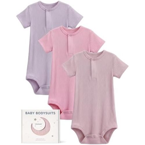 Unnivoll Baby Bodysuits Rayon Made From Bamboo Baby Onesies Short Sleeve Infant Newborn Onesies Baby Boys Girls Clothes