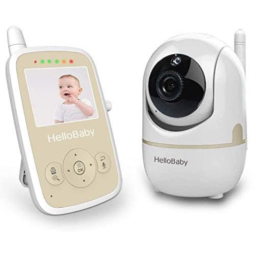 HelloBaby Video Baby Monitor with Camera Digital Color LCD Screen, Remote Pan/ Tilt/ Zoom and Infrared Night Vision, Alarm System, Long Transmission Range, Two-Way Talk, Lullaby.