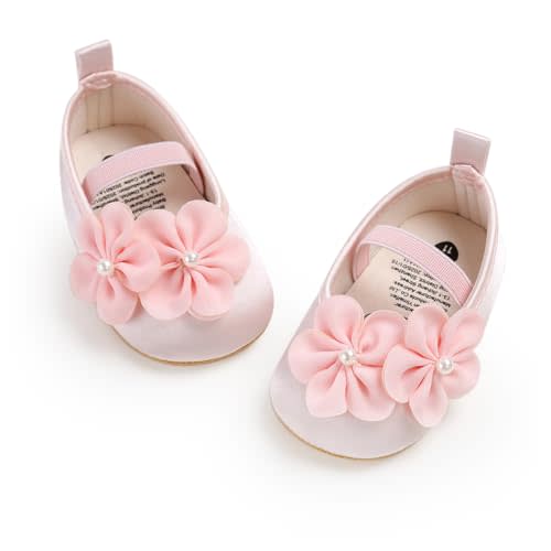 QWZban Baby Shoes Mary Jane Flats Non Slip Soft Sole Infant Toddler Sneakers First Walkers Party Christmas Dress Shoes