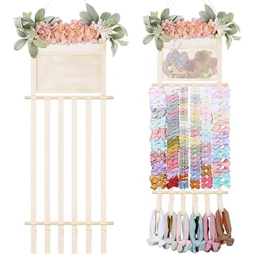POVETIRE Headband Holder Hair Bows Organizer for Girls, Hair Accessories Display Storage Wall Hanging Decor for Baby Nursery Toddler Girls Room