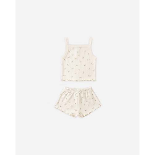 Pointelle Tank + Shortie Set Sage