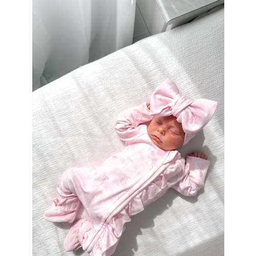 Little Bow Frilled Zippy Romper (Blossom & Fairy Floss)