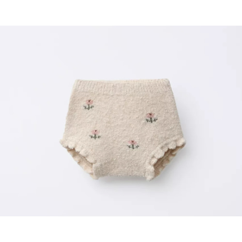 FLORAL EMBROIDERY KNIT BOTTOMS - Light beige | ZARA United States