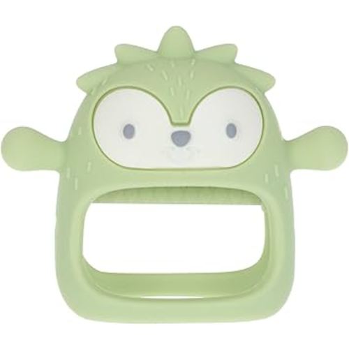 Nuby Silicone Wrist Teething Mitten - Baby Teether Ring - 3+ Months - Green Hedgehog
