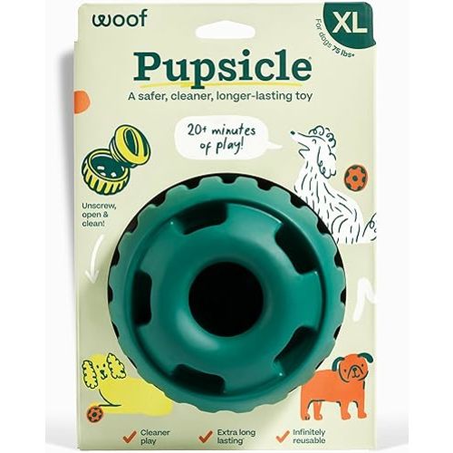 WOOF Pupsicle - Long-Lasting Interactive Dog Toy to Keep Your Pup Busy and Distracted - Safe for Dogs - Low-Mess Design - Dog Toys for XL Dogs 75 lbs and Up