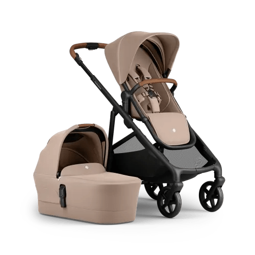 Juno | Premium single to double pram - Mocha - Bassinet & Seat Set