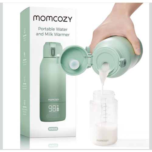 Momcozy Portable Milk Warmer for Travel – Dual Heating Modes for Breast Milk & Water, Portable Bottle Warmer with Fast Heating & Long Battery Life, 17 Ounces Large Capacity to Meet Your All-Day Needs