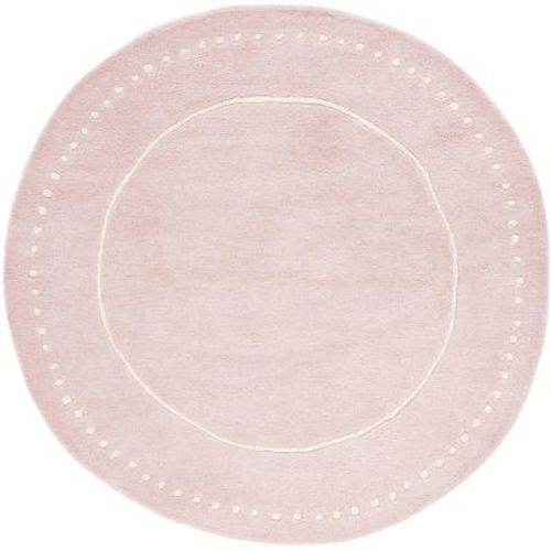 Bella BEL151 Hand Tufted Indoor Accent Rug - Light Pink/Ivory - 3' Round - Safavieh