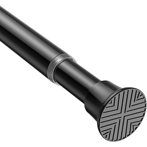 AIZESI Tension Rod 31-63 inch, Tool-Free No Drill Spring Curtain Rod, Black