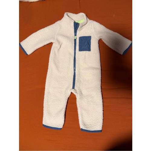 Carter's Cream Sherpa One-Piece with Blue Accents