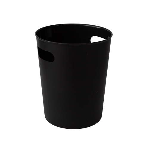 Mainstays Basic 2.64 Gallon Plastic Wastebasket with Cut-Out Handles, Black