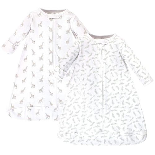 Touched by Nature Unisex Baby Organic Cotton Long-Sleeve Wearable Sleeping Bag, Sack, Blanket, Little Giraffe, 3-9 Months