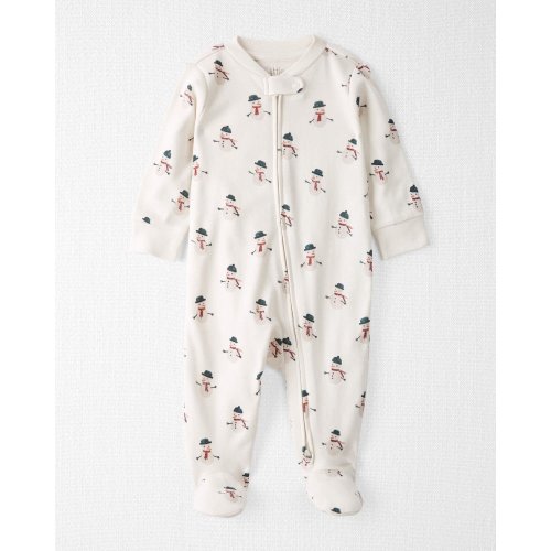 Baby Organic Cotton Sleep & Play Pajamas in Snowman Print - Little Planet | Carter's