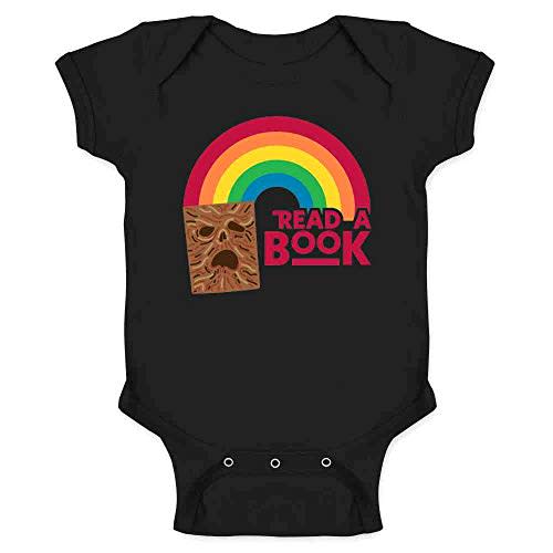 Pop Threads Read A Book Necronomicon Rainbow Funny Horror Infant Baby Boy Girl Bodysuit