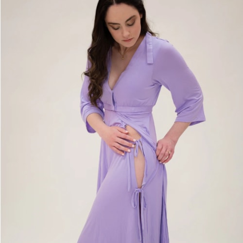 Lila Labor & Postpartum Gown in Lilac