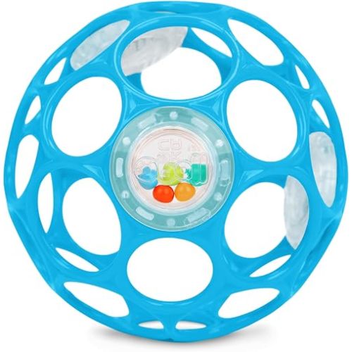 Bright Starts Oball Easy-Grasp Rattle BPA-Free Infant Toy in Blue, Age Newborn and up, 4 Inches