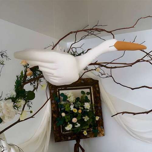 Handmade Hanging Goose, Heirloom Ceiling Mobile White - Piper&Cloth | Maisonette