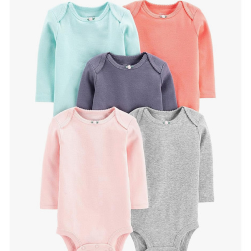 Simple Joys by Carter's Baby Girls' Long-Sleeve Bodysuit, Pack of 5