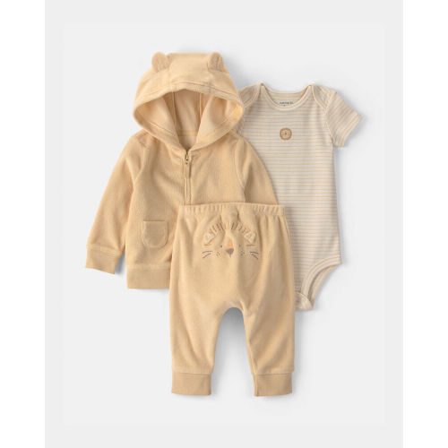 Baby 3-Piece Lion Terry Short-Sleeve Layering Set - Yellow | Carter’s Oshkosh Canada