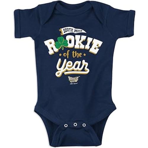 Smack Apparel Rookie of The Year Onesie for Notre Dame College Fans (NB-18M)
