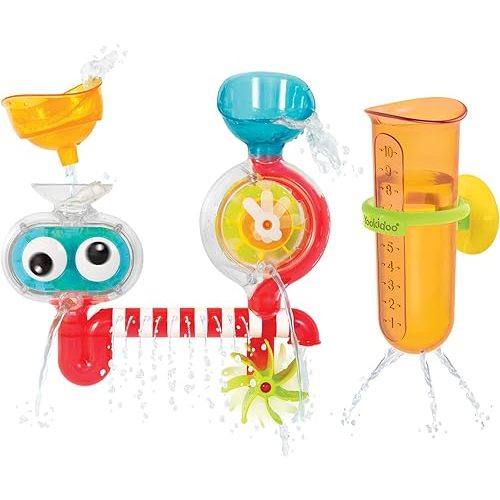 Yookidoo Baby Toddler Bath Toy (Ages 1-3) Spinning Gears & Rotating Googly Eyes - Mold Free Suction Cups Attach to Any Bath Tub or Shower - Spin N Sprinkle Water Lab - Great for Boys, Girls, & Kids