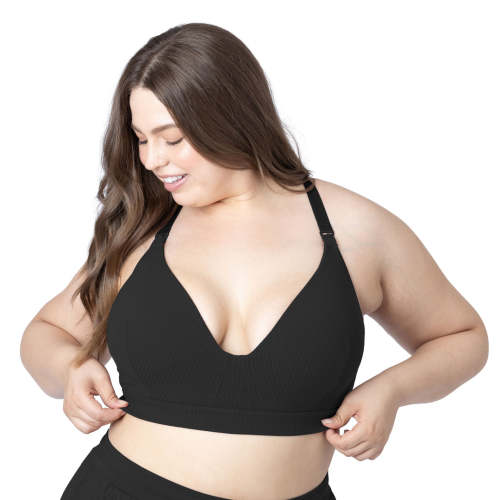 Ribbed Signature Cotton Nursing & Maternity Bra | Black