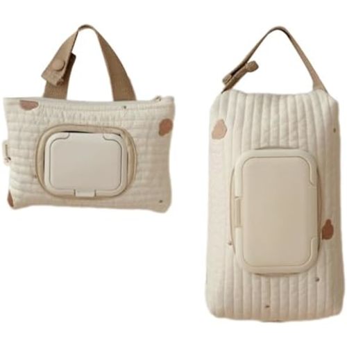 Embroidered Bear Wet Wipe Pouches Portable Baby Holder Embroidery Baby Storage Bag For Travel Portable Wet Holder