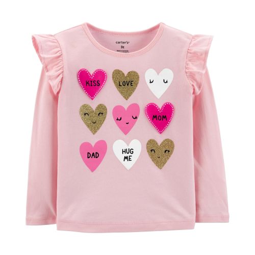 Glitter Heart Tee - 3M - Pink