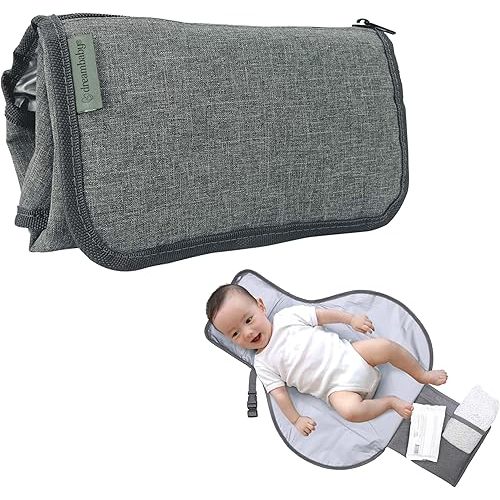 Dreambaby Fold and Go Baby Changing Pad - Portable Diaper Changing Pad - Organizer Pockets, Cushioned, Foldable Changing Mat Fits in Diaper Bag for Easy On the Go Diaper Changing Pad, Great for Travel