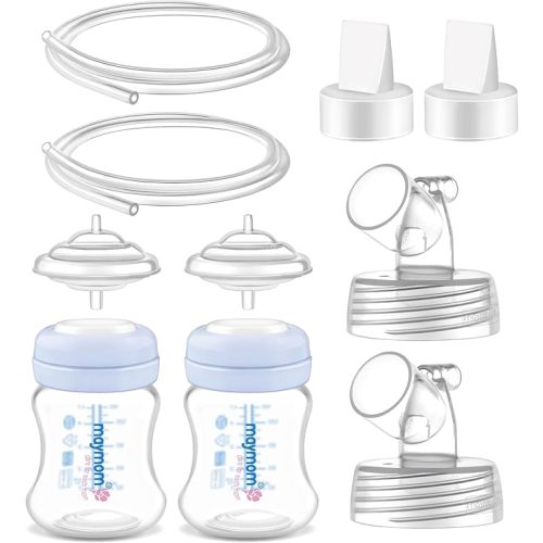 Maymom Pump Parts Compatible with Spectra S1 S2 9 Plus Accessories, Base Connectors, Bottles, Duckbill Valves, Backflow Protectors and Tubing, Not Original Spectra Parts