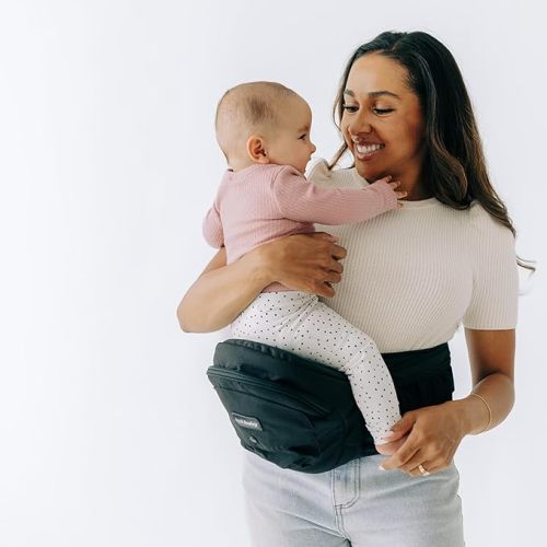 Tushbaby - Original Hip Carrier for Infants and Toddlers, Certified Safe, Lightweight Design, Built-In Storage, Nursing Support, No Foam Padding, (Black)