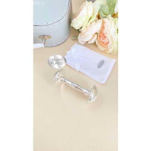Silver Plated rattle Custom Christening gift Memory gift Babyshower Personalised first rattle