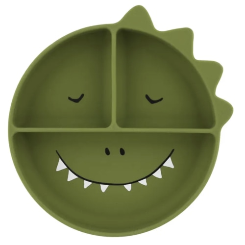 Mr. Dino Compartmentalized Suction Plate | Green