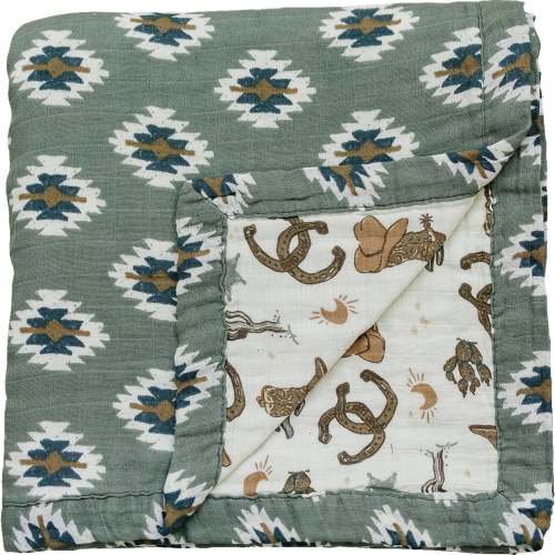 SBG Co. Southwest Aztec + Outlaw Cowboy Muslin Quilt - Southwest Aztec + Outlaw Cowboy Muslin Quilt