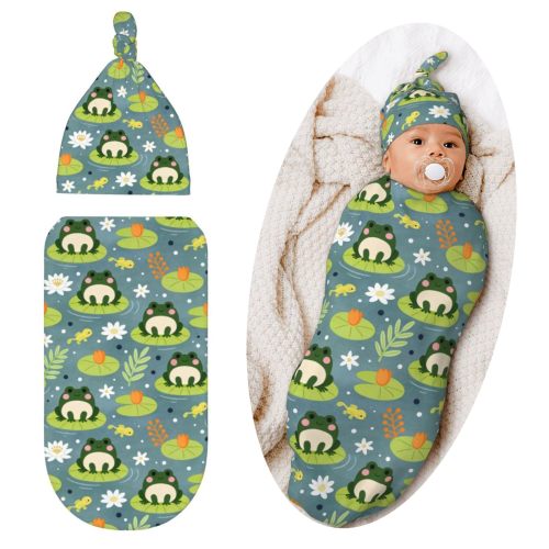 Jarverce Frog Swaddle Blanket, Soft Swaddling Blanket Baby Clothes, Frog Baby Stuff