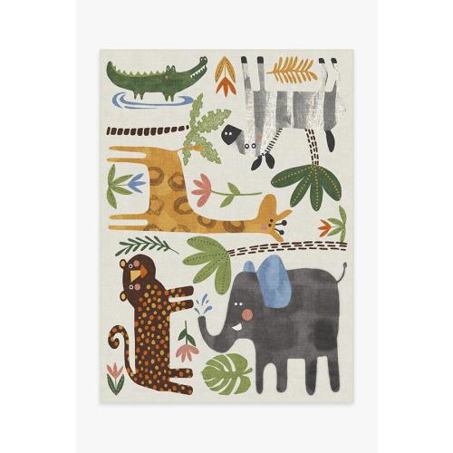 Jungle Safari Multicolor Flatwoven Rug | Ruggable US