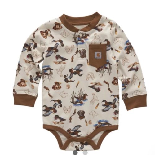 Baby Carhartt Ducks and Dogs Long Sleeve Onesie