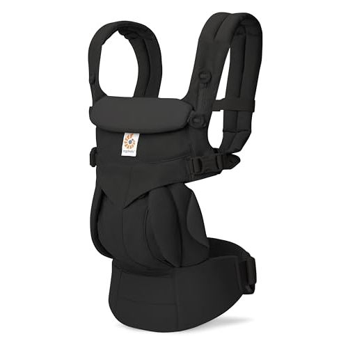 Ergobaby Omni Classic Baby Carrier for Newborn to Toddlers 0-48 Months (7-45 lbs) - 4-Position 100% Premium Cotton Baby Carrier with Ergonomic Support - Pure Black