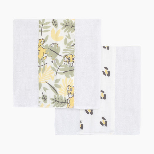 NoJo Baby 100% Cotton Muslin Burp Cloths (2 Pack) - Lion King