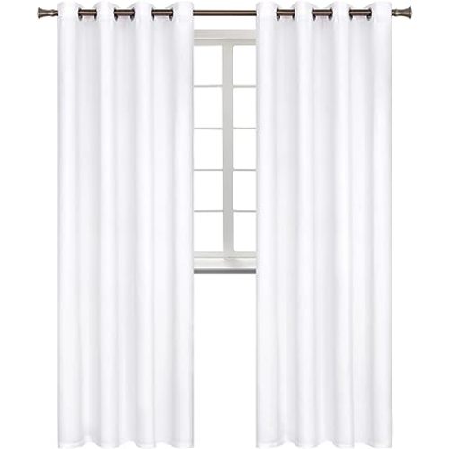 BGment Room Darkening Curtains 95 Inches Long - Grommet Thermal Insulated Drapes Window Treatment Curtains for Bedroom, 2 Panels, 52 x 95 Inch, Pure White