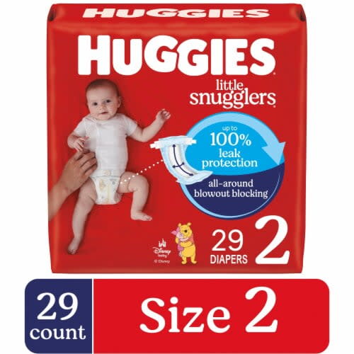 Huggies Little Snugglers Baby Diapers Size 2 (12-18 lbs) 29 count