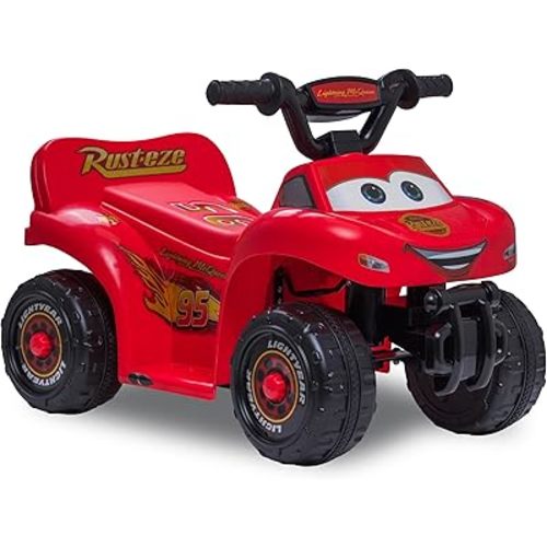 Kid Trax Toddler Disney Cars Quad Ride On Toy, Kids 1.5-3 Years Old, 6 Volt Battery and Charger Included, Max Weight 45 lbs, Lightning McQueen Red